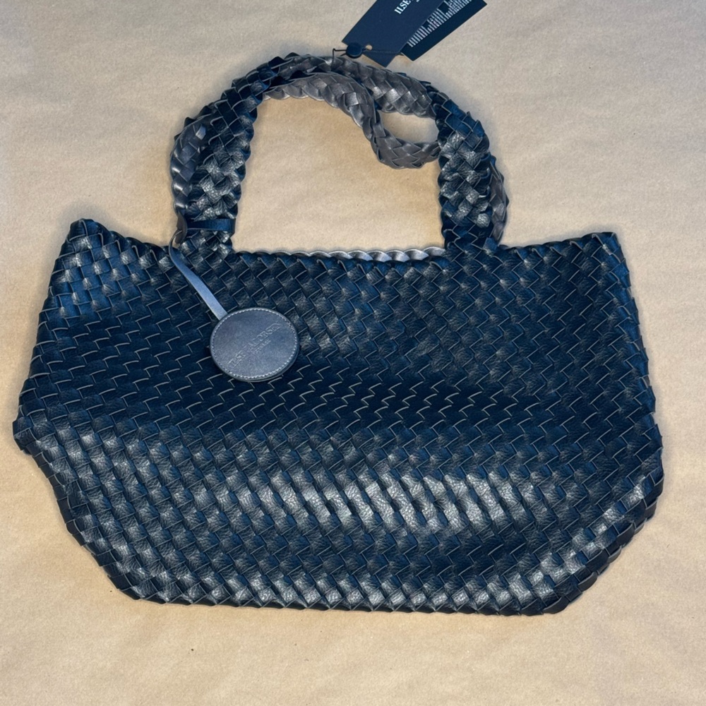 NWT ILSE Jacobsen Hornbaek Woven Tote Black/Gunmetal